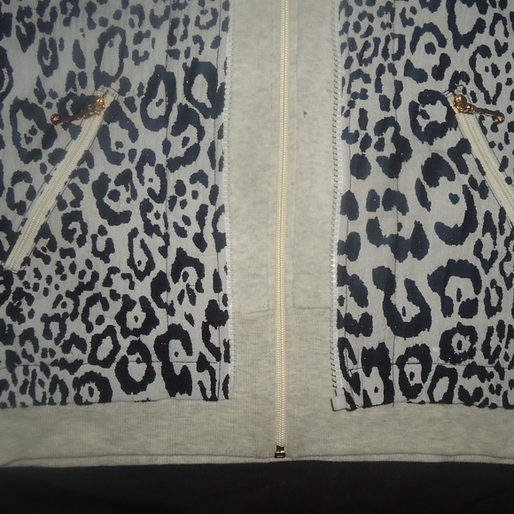 NEW JUICY ANIMAL LEOPARD GRAY BLACK WARM JACKET 14